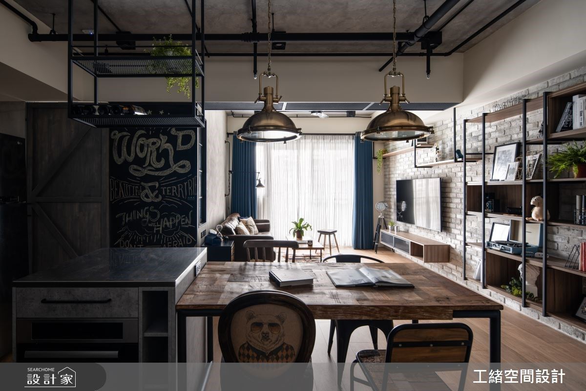 邀請工業風來杯熱美式！開放式廚房與穀倉門書房的甜蜜共識
