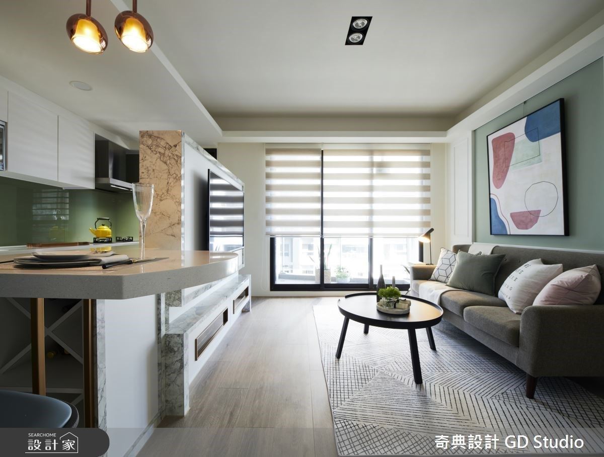 20坪也能有玄關和開放廚房，讓寵物與人共享美式風休閒宅