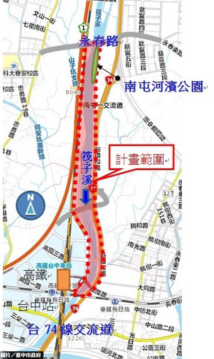 筏子溪水岸廊道　中市府編預算改造