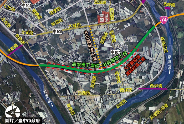 中市台74線大里橋下道路工程 明年初發包