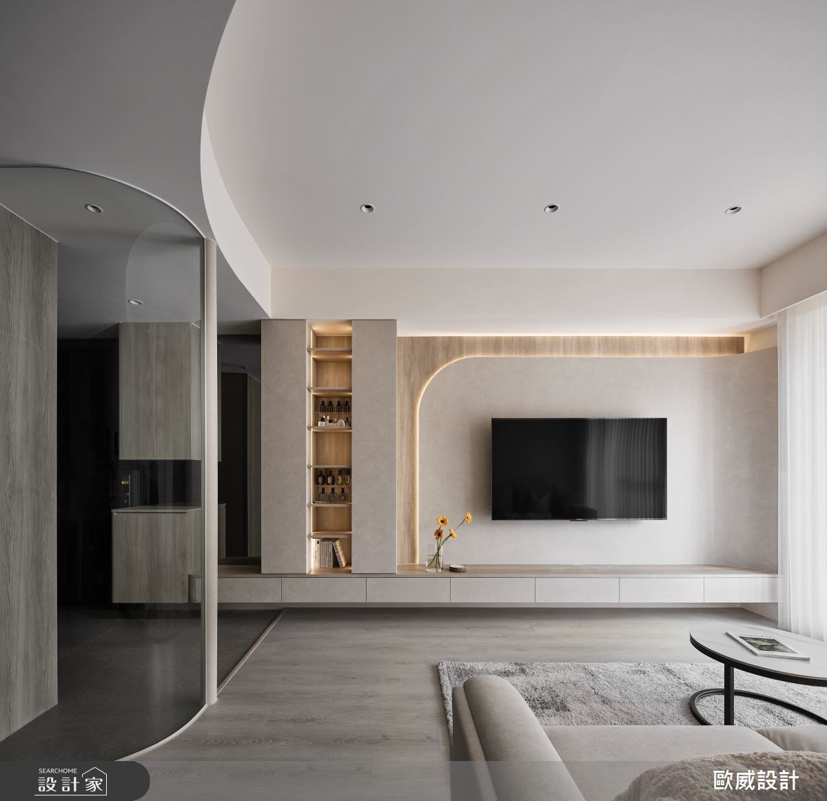 讓弧形設計成為小宅放大的秘密武器！18 坪新成屋隔三房兩廳兩衛，擁抱圓...