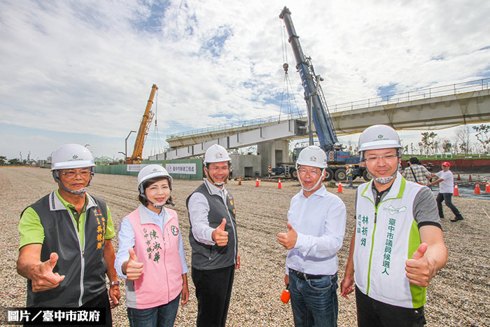 中科水湳跨橋工程 進度達40%