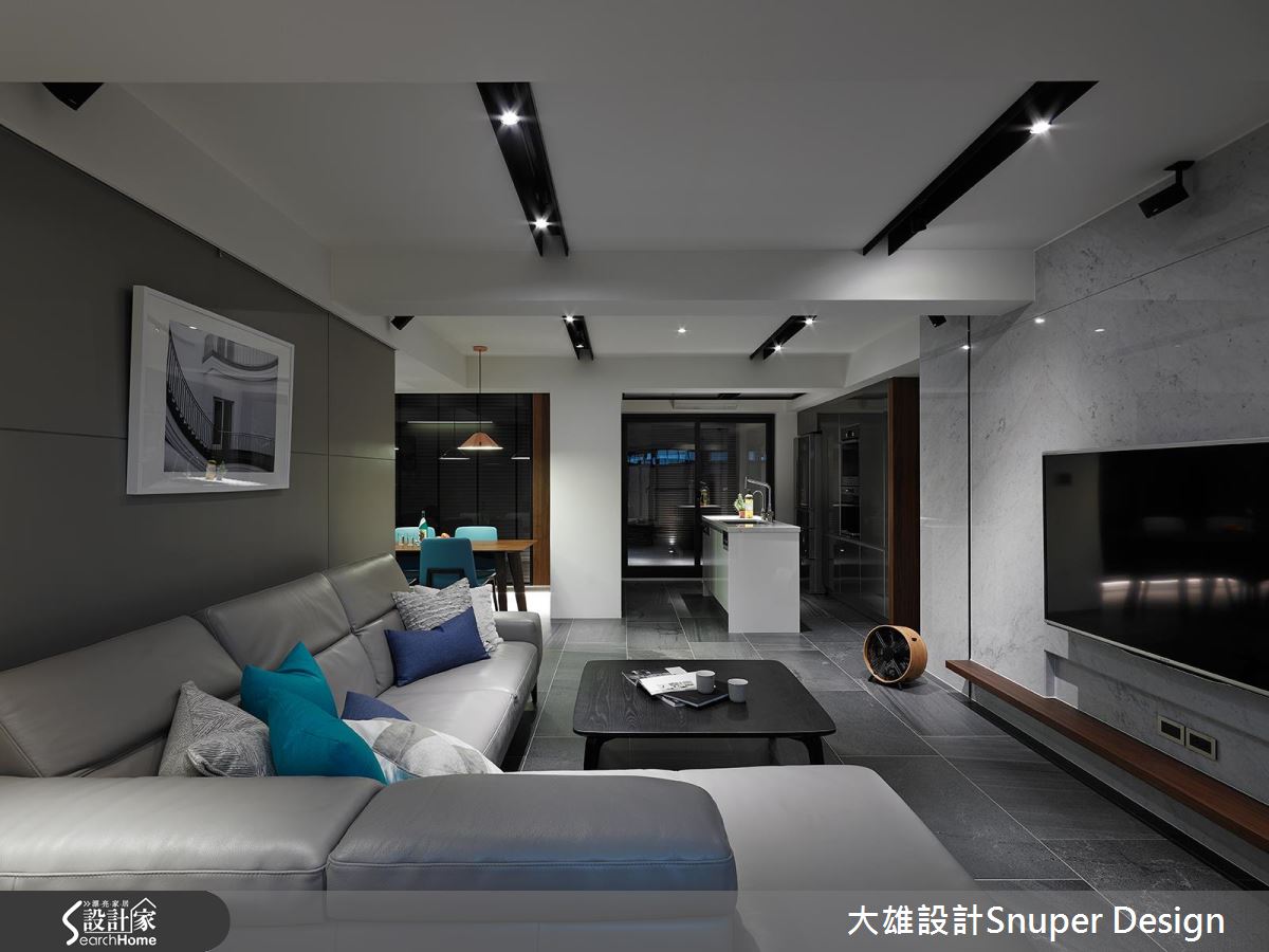 在舒靜灰質現代宅，優美譜寫 50 坪仲夏藍調