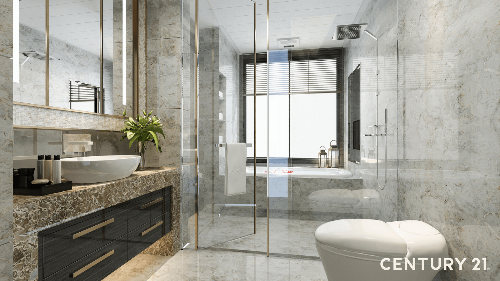 Trends 01：無框玻璃淋浴間 打造便利與風格皆具的步入式淋浴間。（圖片來源_21世紀不動產））