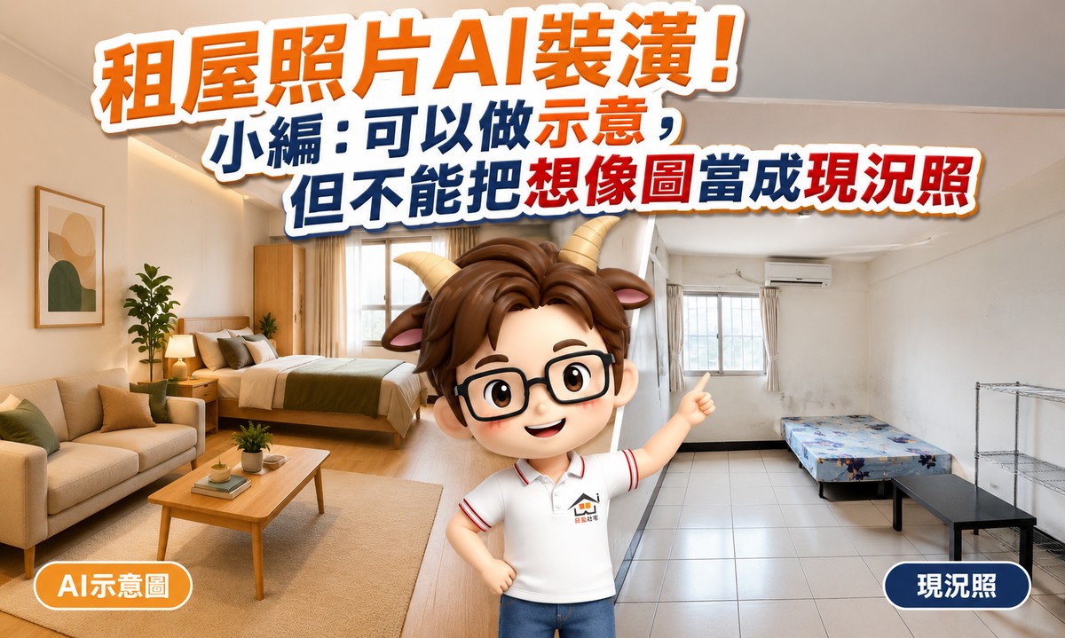 租屋照片是AI裝潢！小編：可以做示意，但不能把想像圖當成現況照
