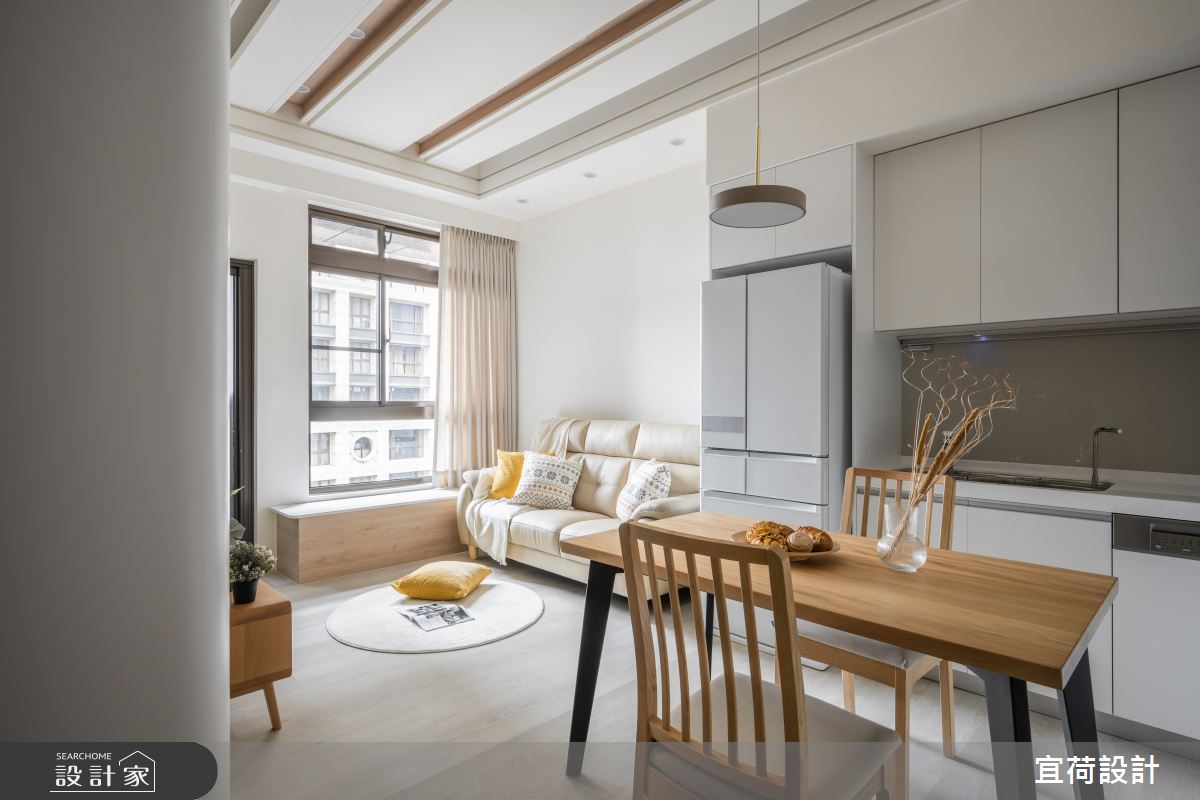 21坪中古屋擁2房和開放式L型廚房，奶油白和木質調完成溫暖北歐風！