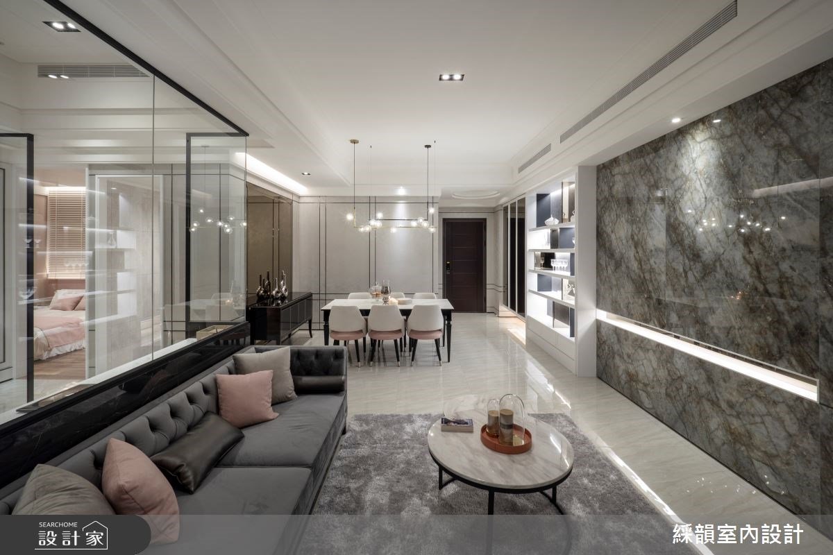 時尚迷人的優雅瞬間！以暖灰大理石、精緻燈光，訂製精品新古典混搭宅！