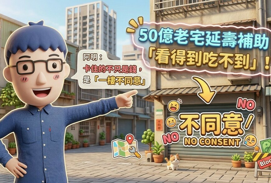 50億老宅延壽補助「看得到吃不到」！阿明：卡住的不只是錢，是「一樓不...