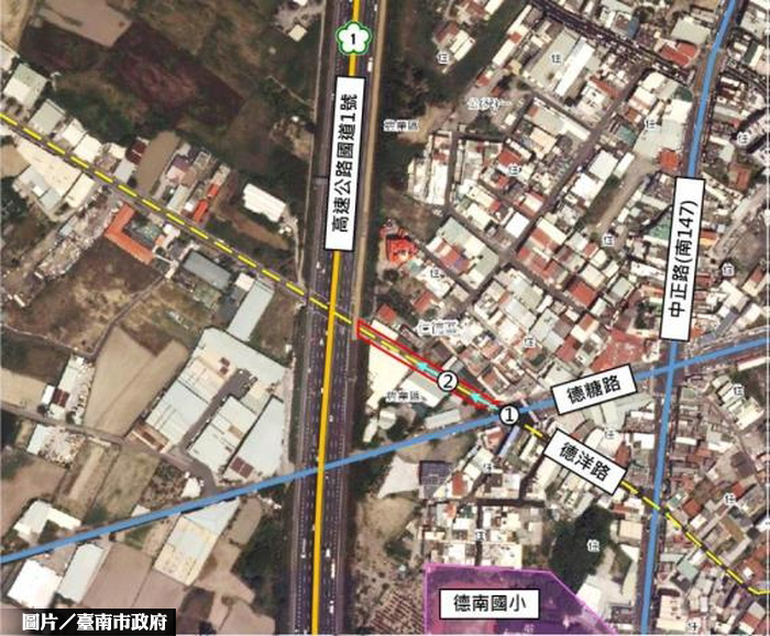 台南德洋路 3月中辦理拓寬工程