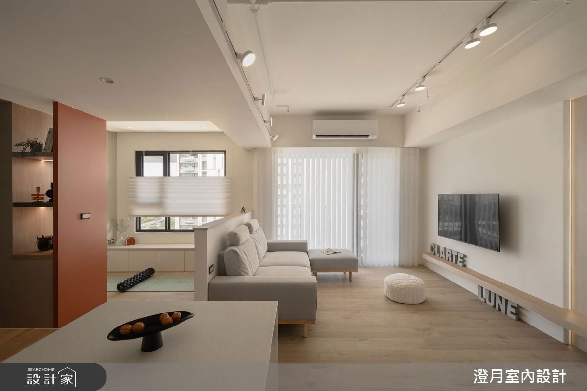 陽光女孩的北歐風居家！單車收納＋瑜珈空間，溫暖珊瑚橘注入活力感！