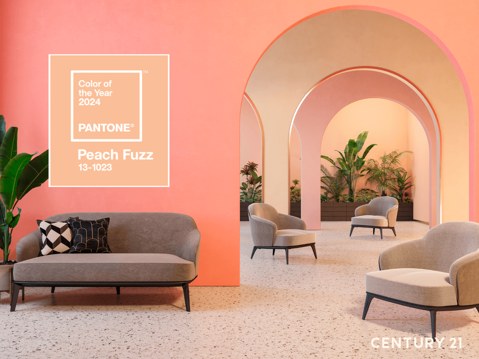 21世紀不動產揭開2024 PANTONE代表色『Peach Fuzz』的家居魅力