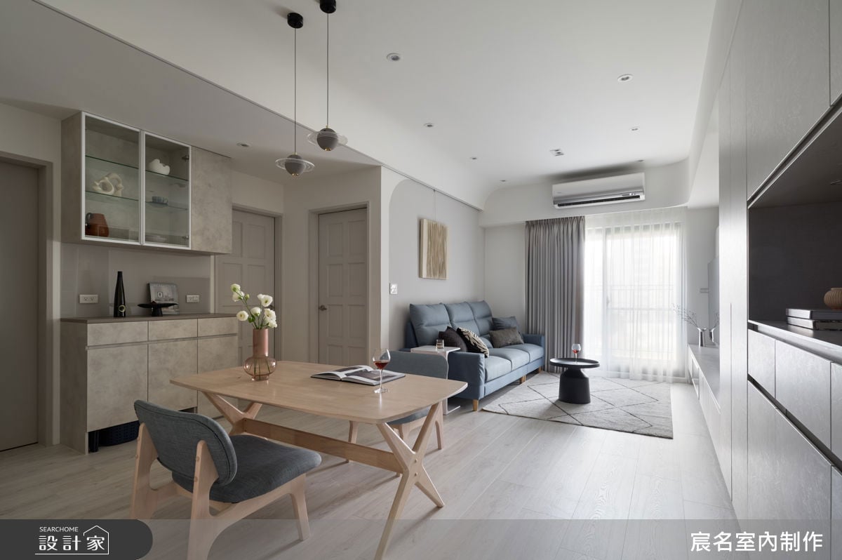 北歐風設計實踐視覺斷捨離！25 坪小宅挑戰極限收納，用「好清潔」建材打...