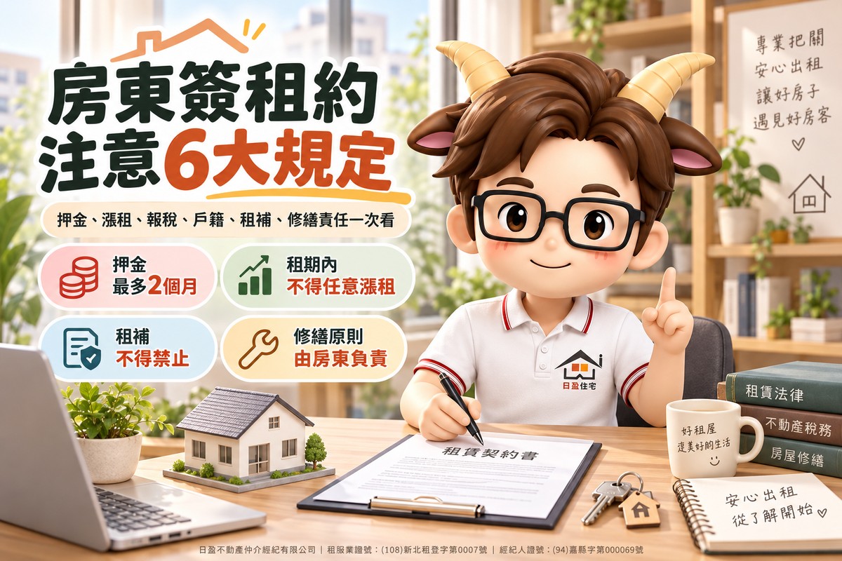 房東簽租約注意6大規定！押金最多2個月　漲租、報稅、遷戶籍、租補都有...