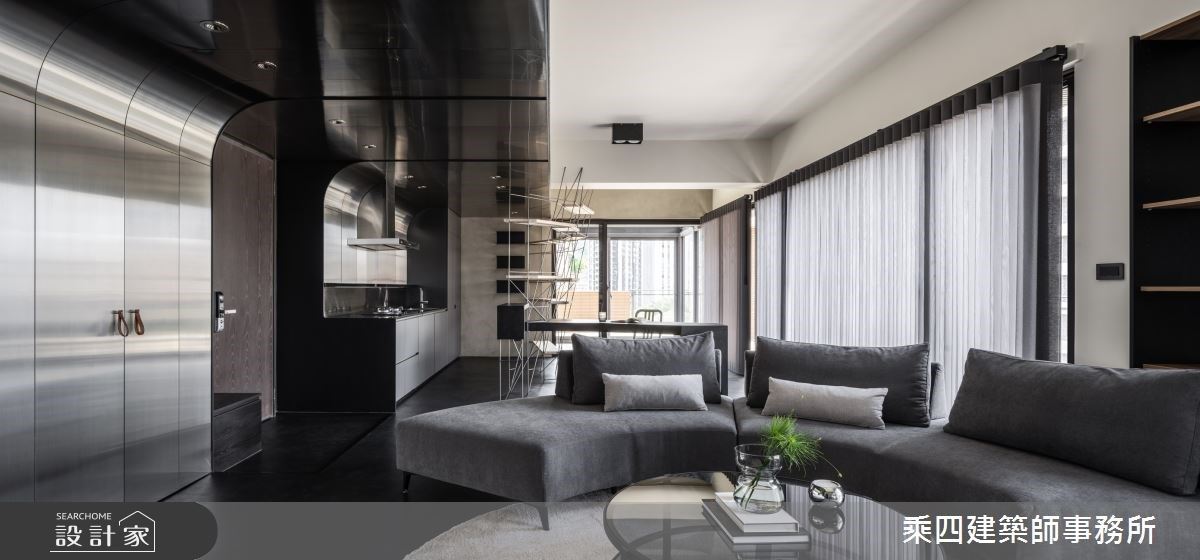 躺在床上，當個驕傲的抬頭族！走過現代風廚房與灰階臥室，享受城市中的...