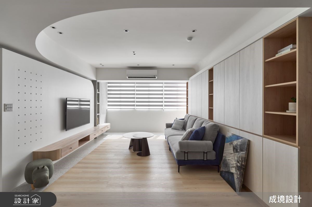 極簡純白、溫柔曲線！北歐風降臨老屋，完美創造海量收納和開放式廚房