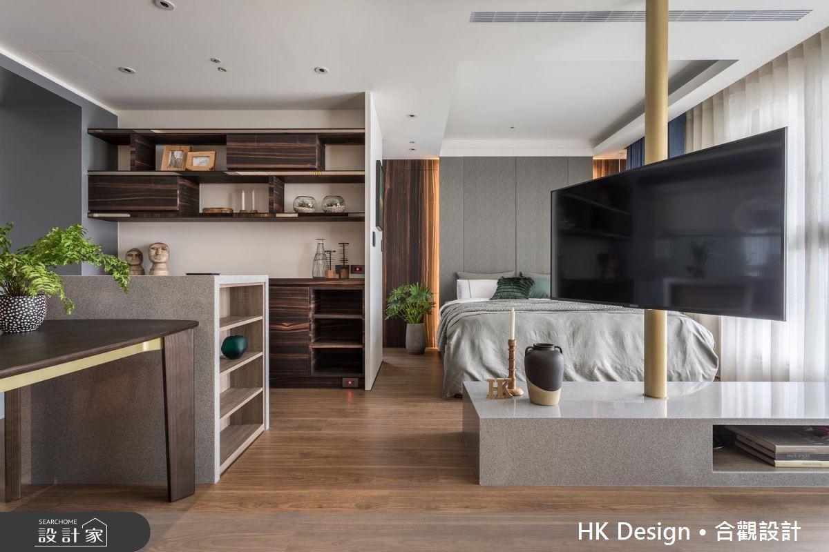 吧檯、旋轉電視牆、美形收納 ！在15坪單身宅過上好日子