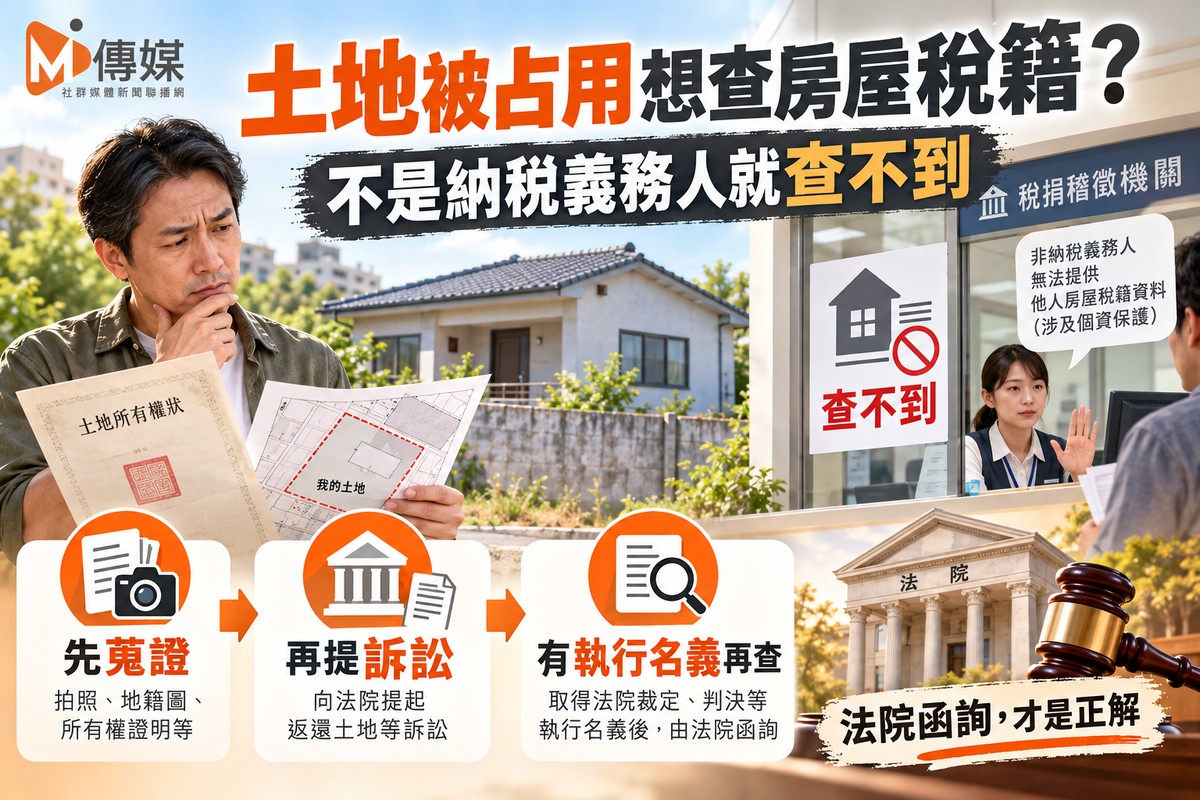 土地被占用想查房屋稅籍？稅務局：不是納稅義務人就查不到 地主崩潰「那...