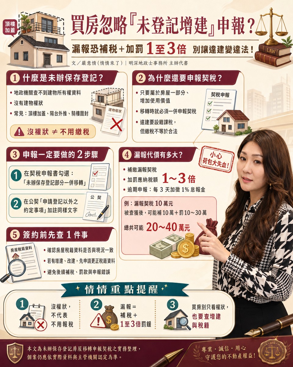 買房忽略「未登記增建」申報 代書：漏報恐補稅加罰1至3倍，別讓違建變違...