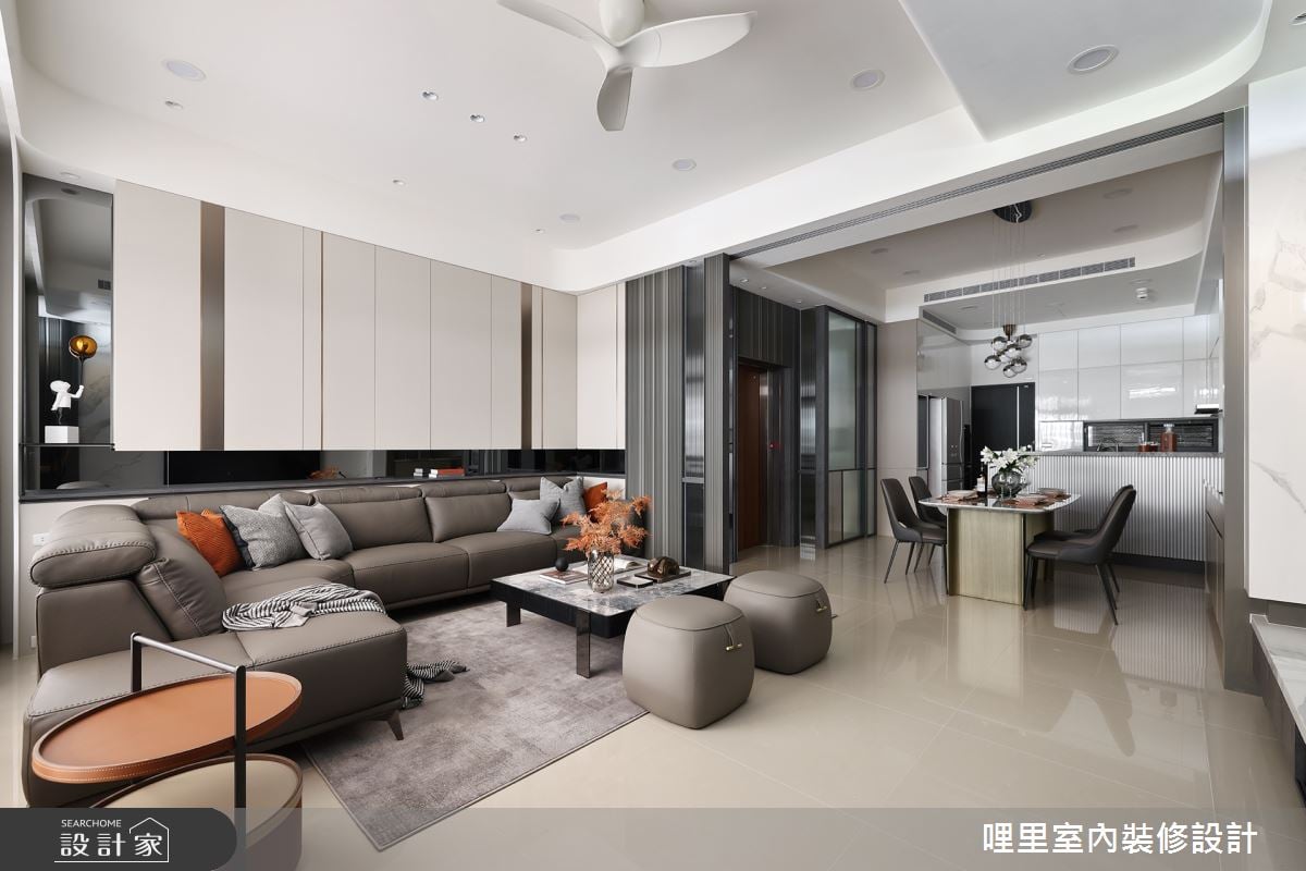長型透天別墅蛻變成現代輕奢品味宅！開闊廳區延攬五星飯店般的奢華享受