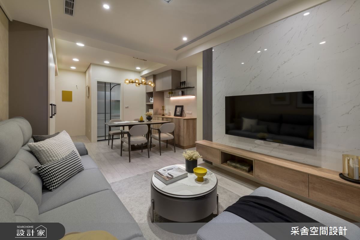 現代美宅用黑白灰與奶茶色，為一家人訂製無壓的生活！展示收納有型又時尚～