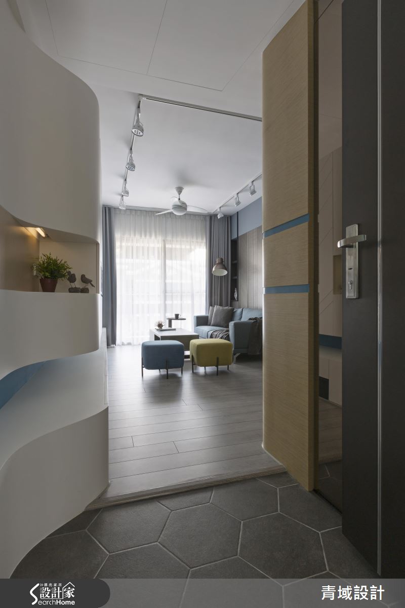 現代輕北歐，24坪藍色狂想曲的歡樂節奏！