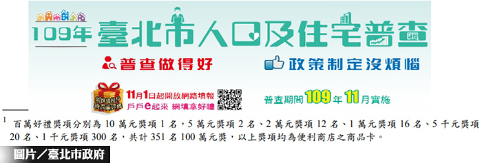 北市人口及住宅普查 把握最後一週填報