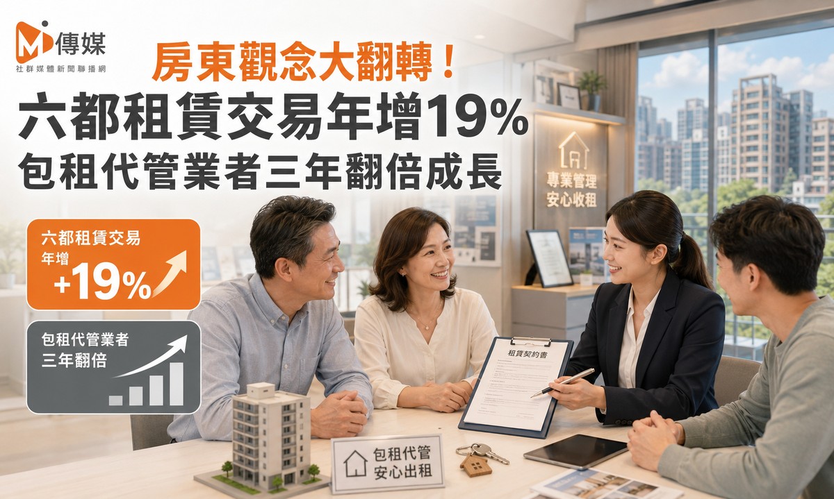 房東觀念大翻轉！六都租賃交易年增19% 包租代管業者三年翻倍成長
