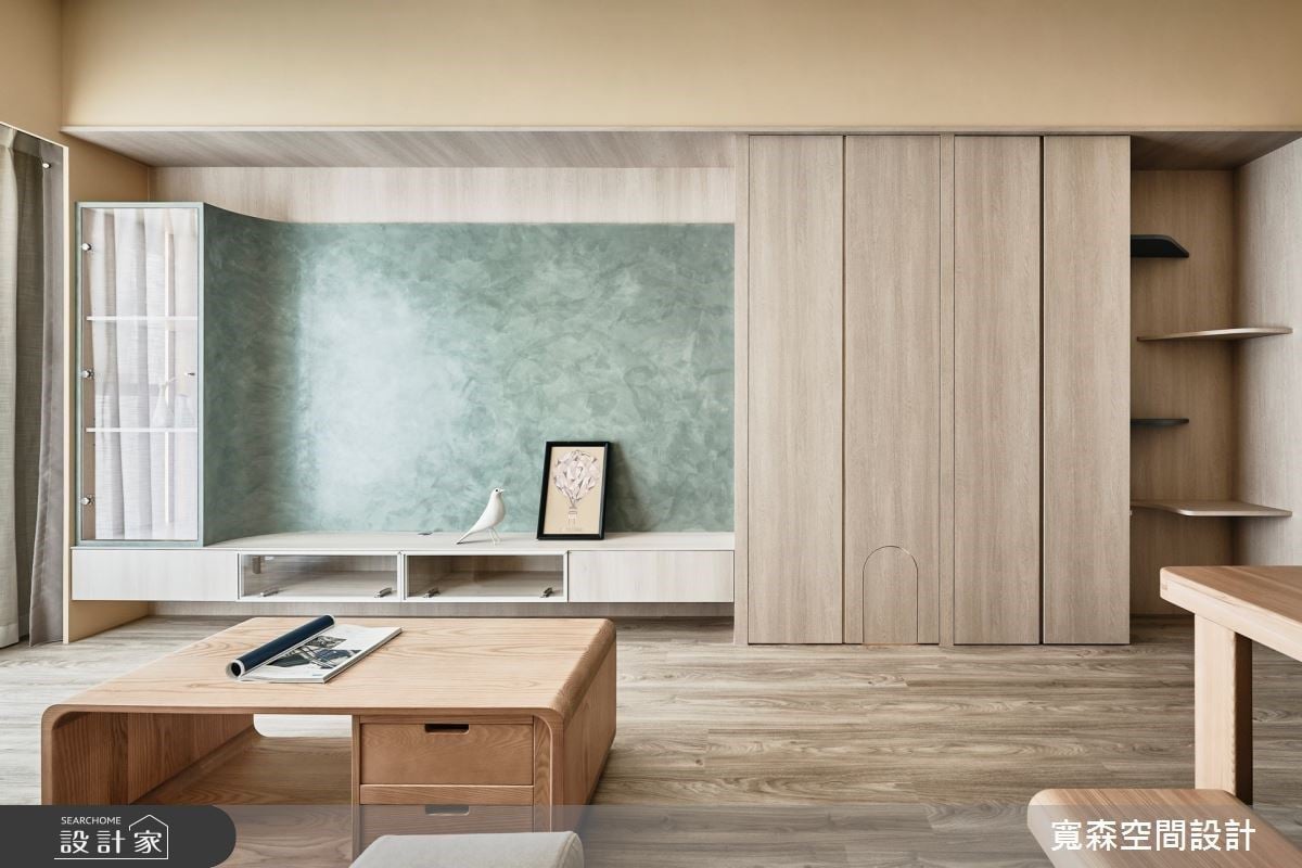 雲朵白x湖水綠x奶油黃碰撞出北歐童趣風住宅！一家三口帶上毛小孩溫馨又...