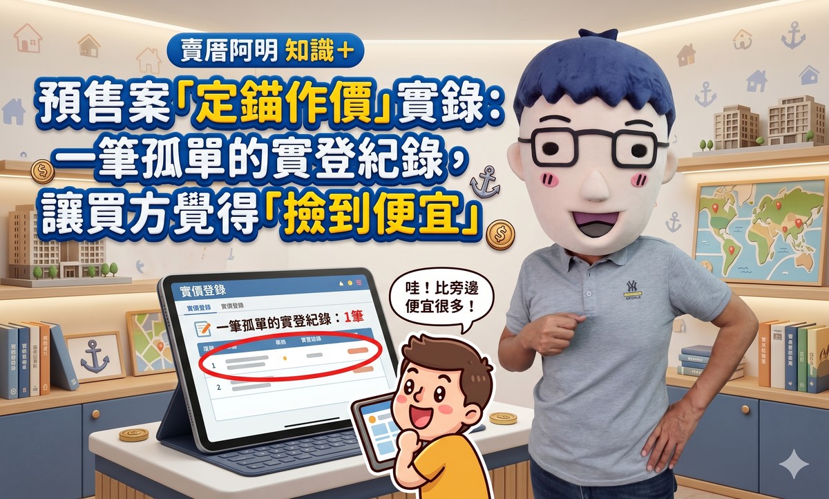 預售案「定錨作價」實錄：一筆孤單的實登紀錄，讓買方覺得「撿到便宜」