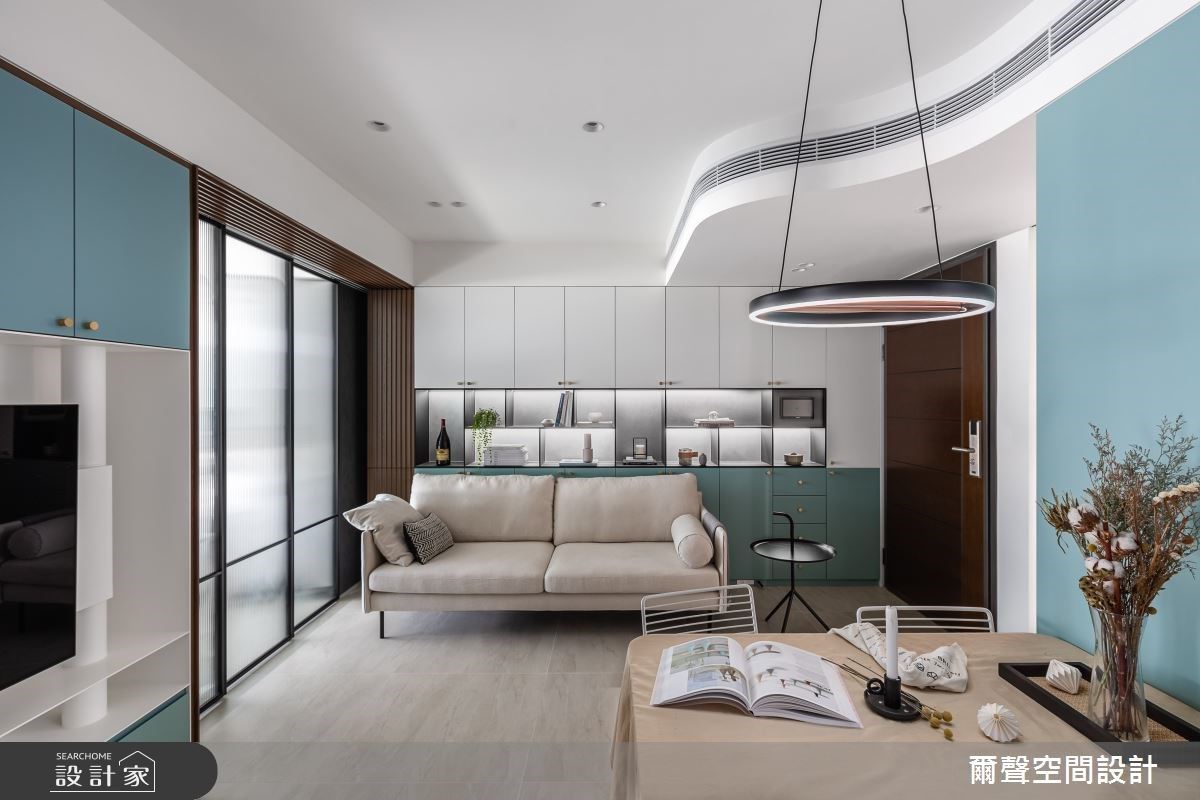 一抹藍綠刷出優雅姿態！21坪預售屋精準客變，讓小坪數展現超全面機能感