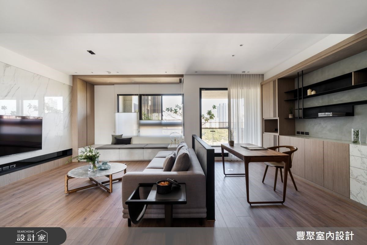 和門對門、穿堂煞NG風水說掰掰！矮牆設計讓48坪現代風住宅有風格、有收...