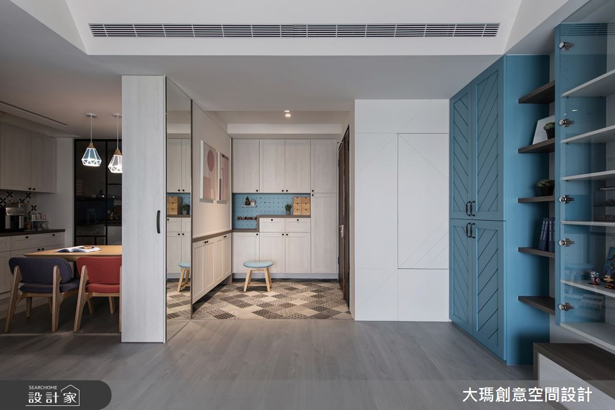 湛藍冰晶色系居家，簡約北歐風混搭現代質感！還有超實用機能的貼心玄關設計