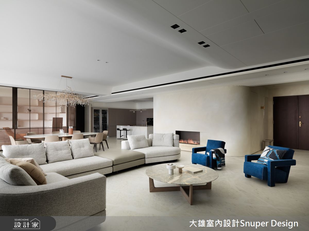 87坪現代感都會豪宅，以奶油色x弧形打造親子宅內的溫柔邂逅