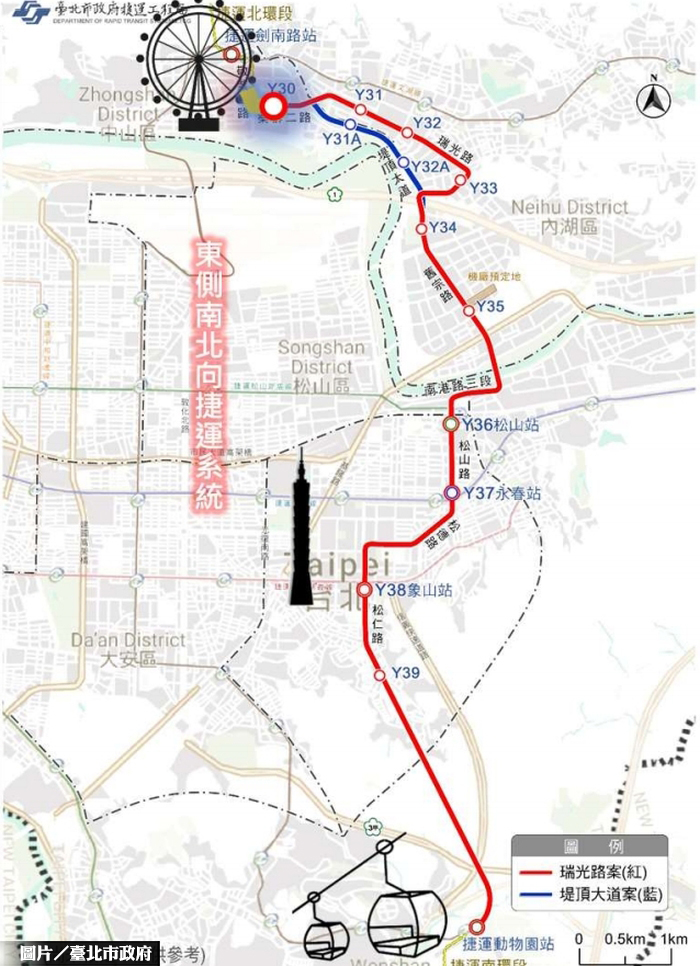 內科捷運路線　瑞光路V.S堤頂大道