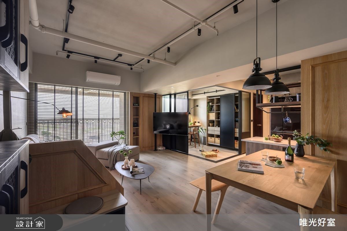 26 坪預售屋飄出咖啡香！三房改為 2+1 房，用雙開玻璃拉門讓客廳坪數大升級