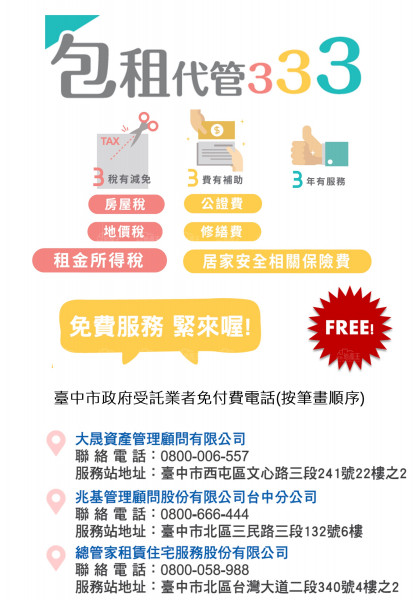 包租代管3.0 台中市起跑