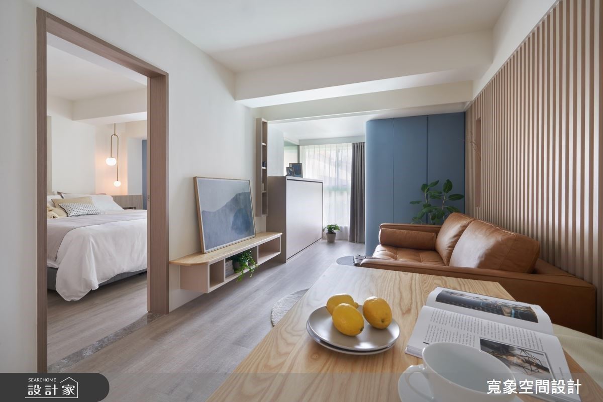 老屋翻新藍色北歐風小宅！六角磚玄關X木格柵客廳X純淨主臥，實現通透幸...