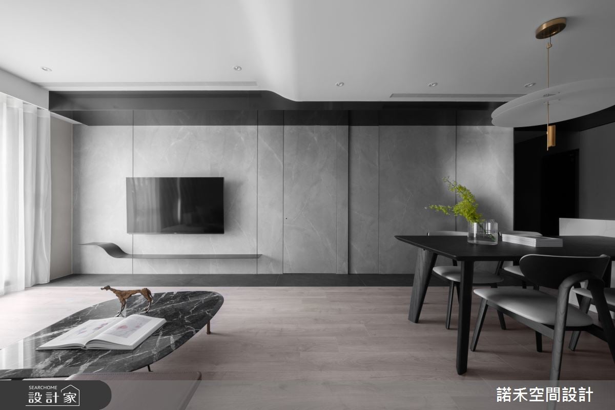兩戶合併的現代風單身宅，巧用格局精準切割工作與生活！