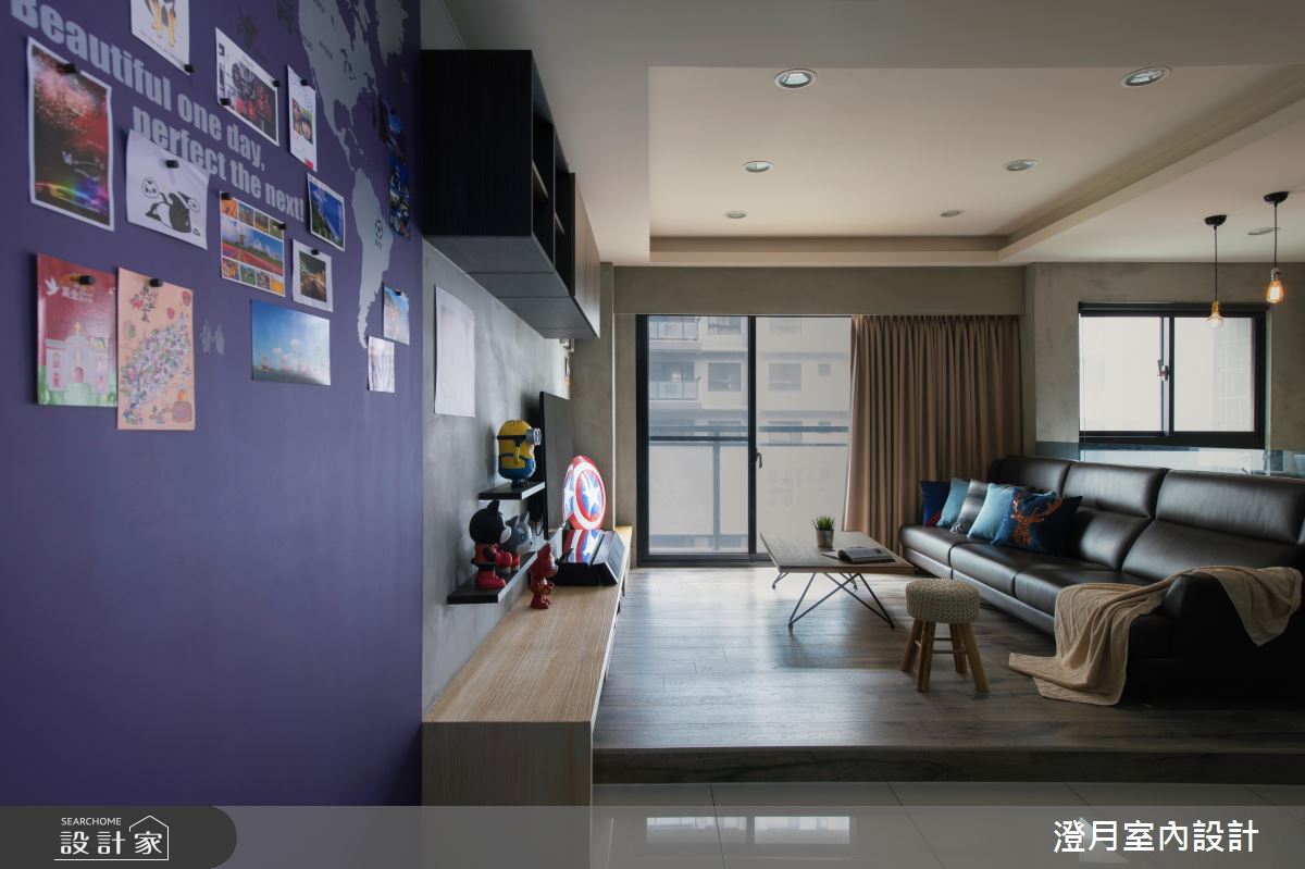 大中島X展示書牆 與愛犬宅在家的工業風家屋