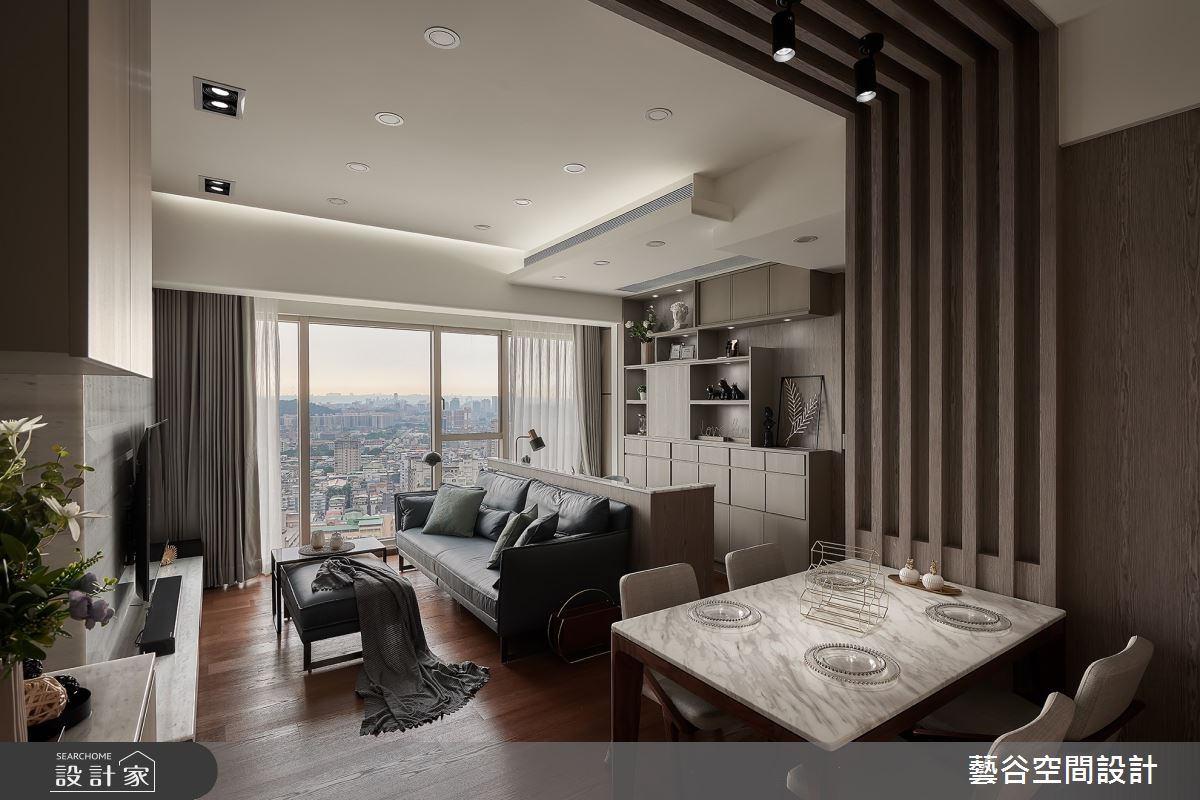 突破20坪的設計思維！異材質、格柵造型與活用色彩，交織飯店質感現代風