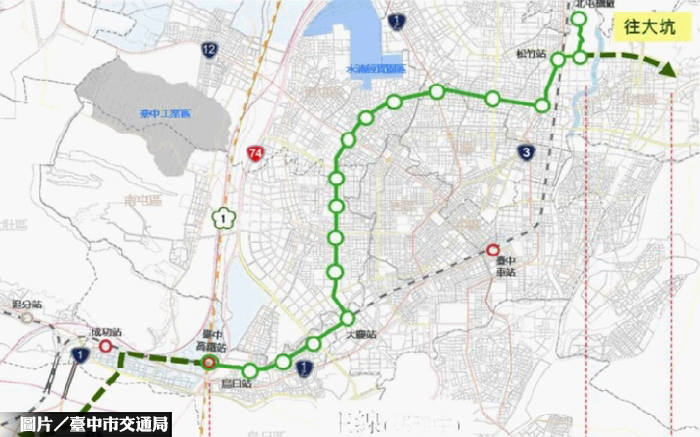 中捷綠線延伸大坑 交通部年底審查