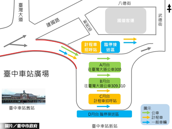 台中車站轉運中心 10／10正式啟用