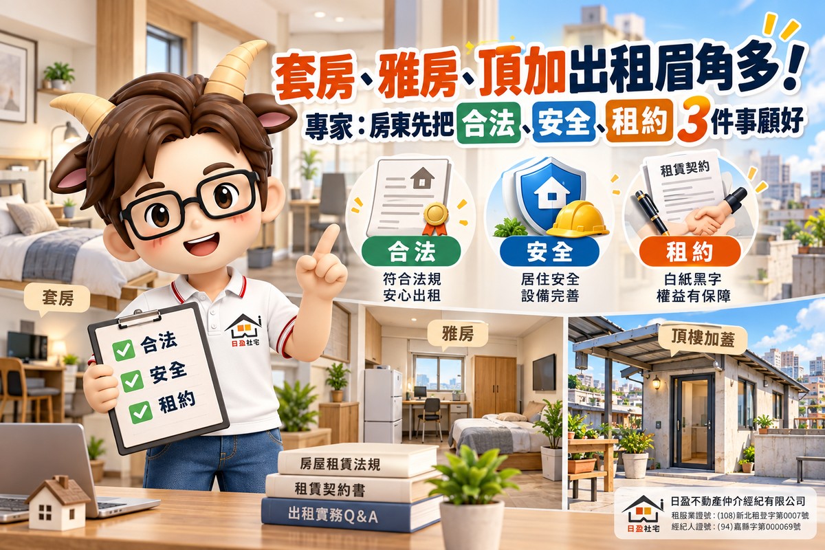 套房、雅房、頂加出租眉角多！專家：房東先把合法、安全、租約3件事顧好