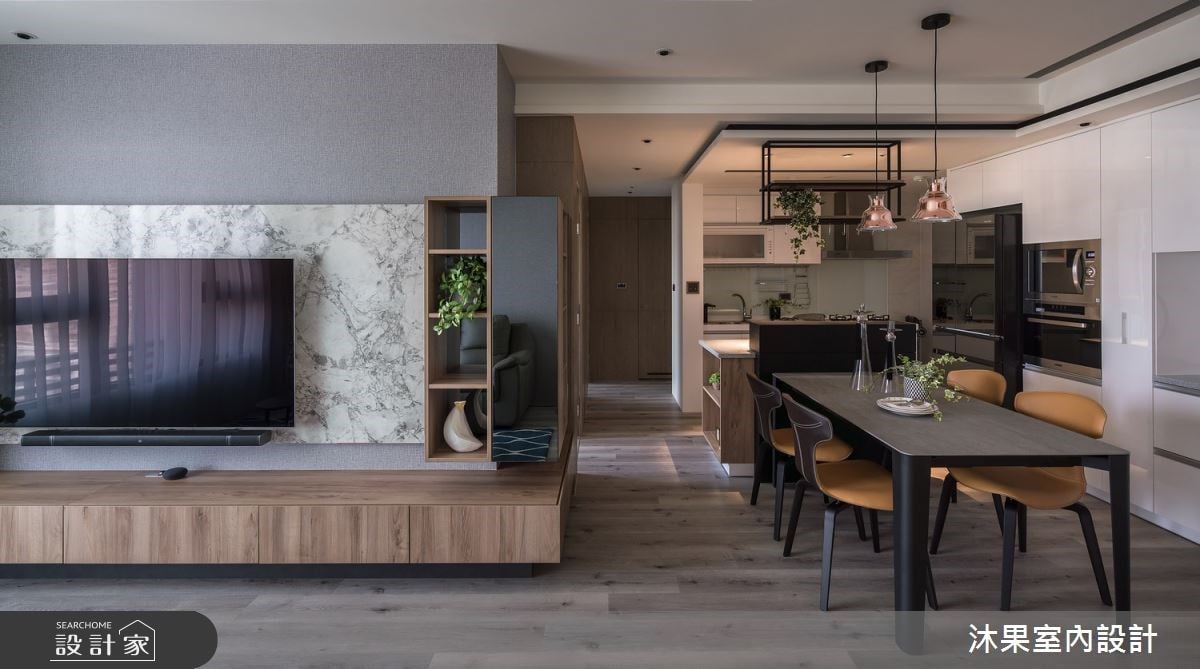 現代親子宅的收納秘密！以多邊形玄關、 L 型收納，完美放大空間感！