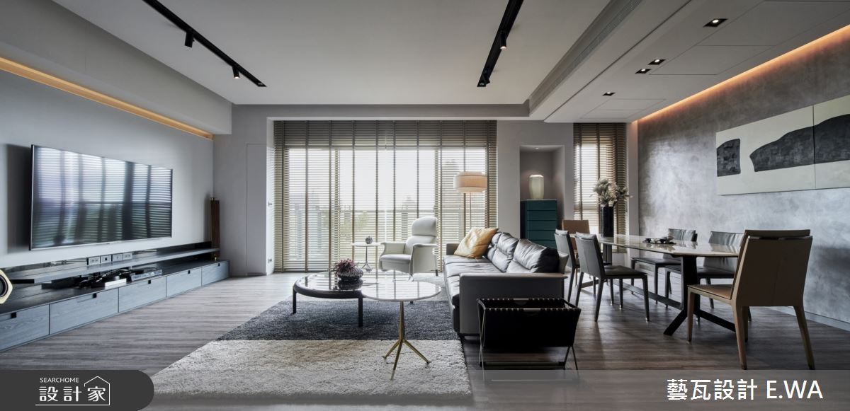 開放公領域X大型中島美廚 創造一家四口現代時尚宅