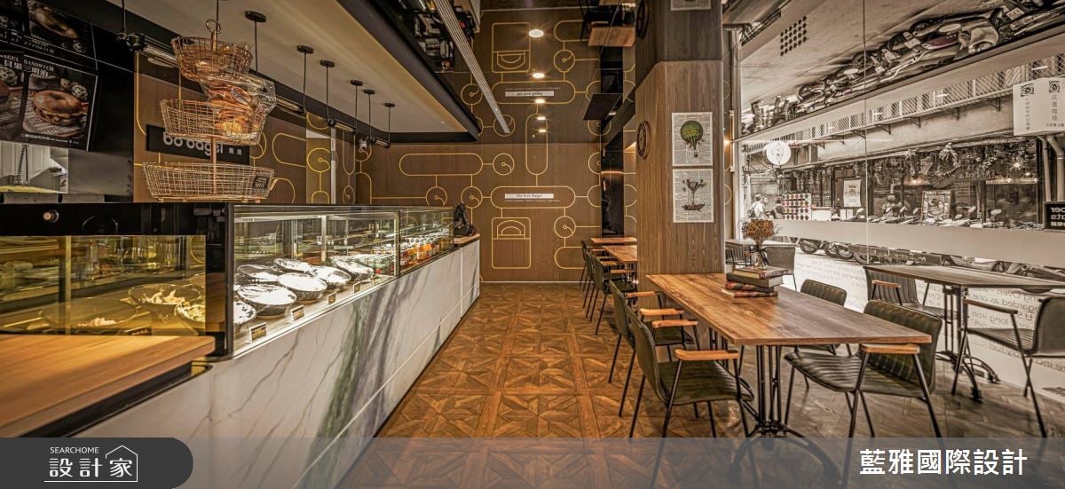 移植韓國美式貝果！線條傳遞貝果製成概念，木質搭配燈帶營造溫馨饗食氛圍