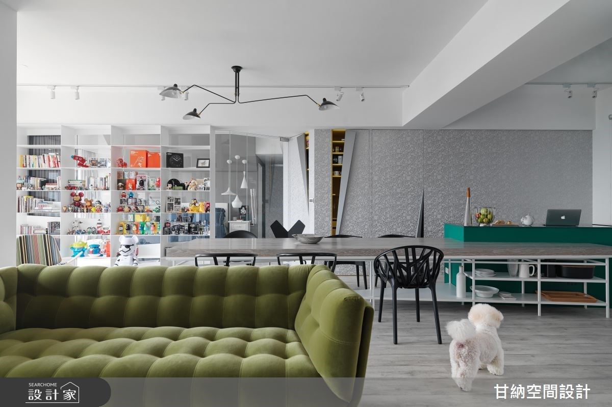 2 人 1 狗的機能日常！大中島、玻璃隔間創造清爽系住宅
