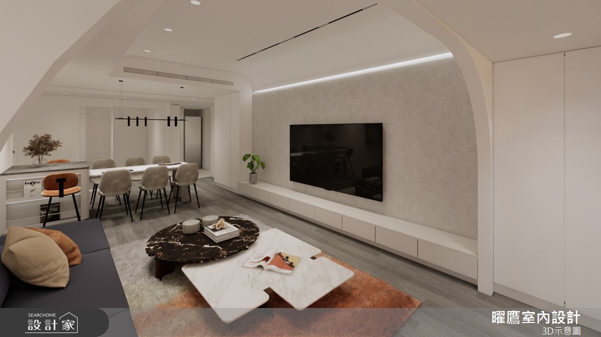 訂製24坪雜誌款北歐風單身宅！大電視牆、中島餐桌與休閒角落，創造美好...
