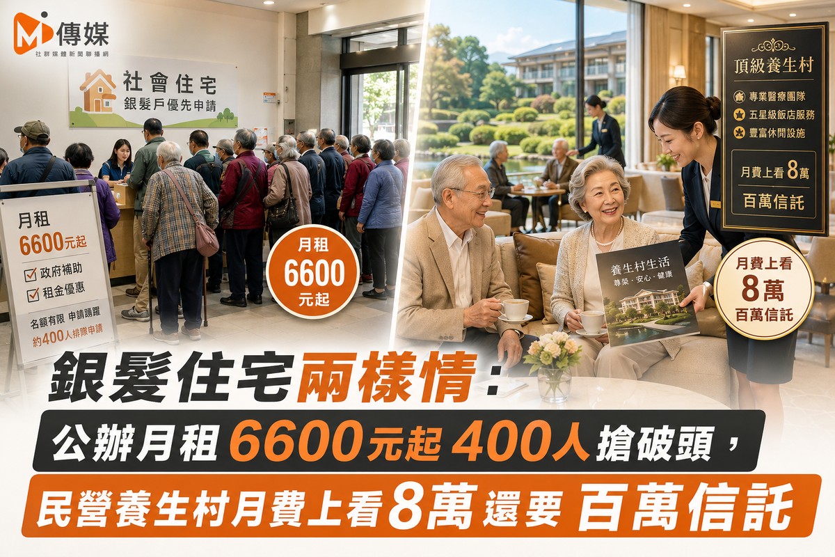 銀髮住宅兩樣情！公辦月租約6000元起400人排隊　民營最高近10萬、另有25...