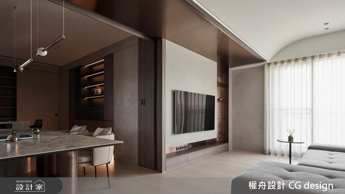 古銅色鍍鈦板＋仿舊感特殊塗料詮釋侘寂風範！體驗 29 坪新成屋返璞歸真...